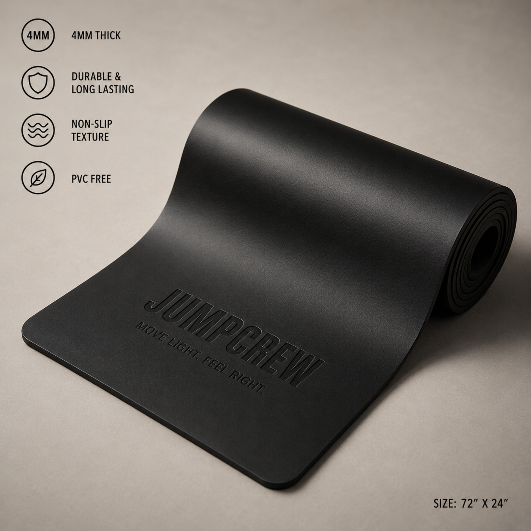 JUMPCREW 4mm training mat with embossed logo