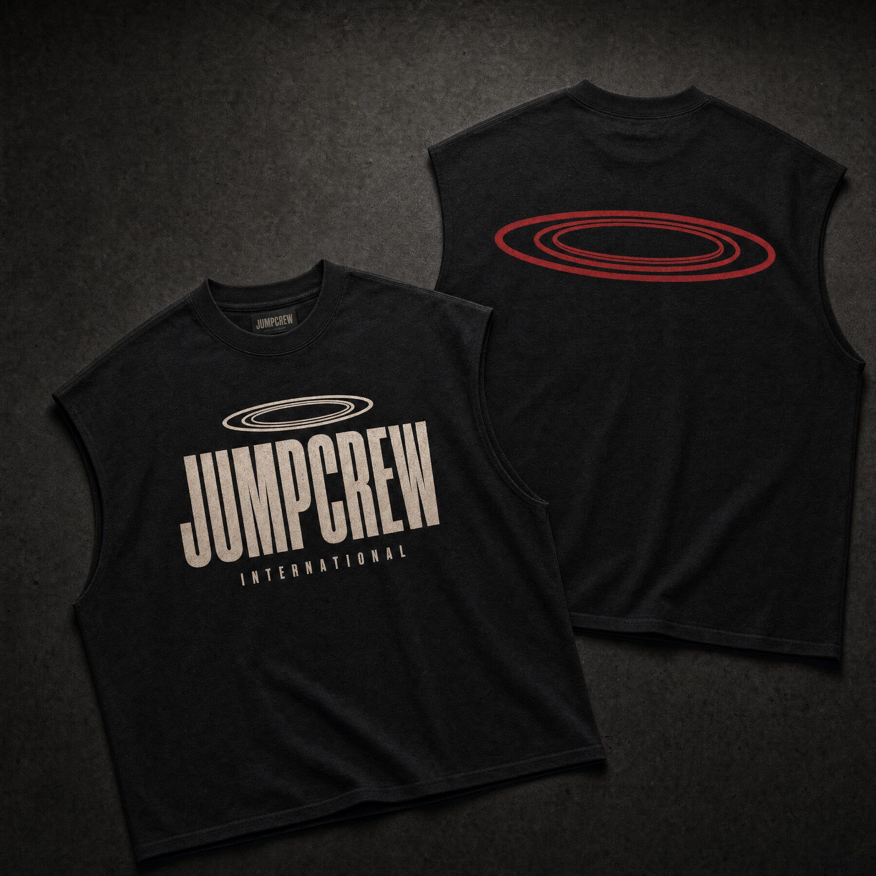 JUMPCREW black muscle tank with front and back print